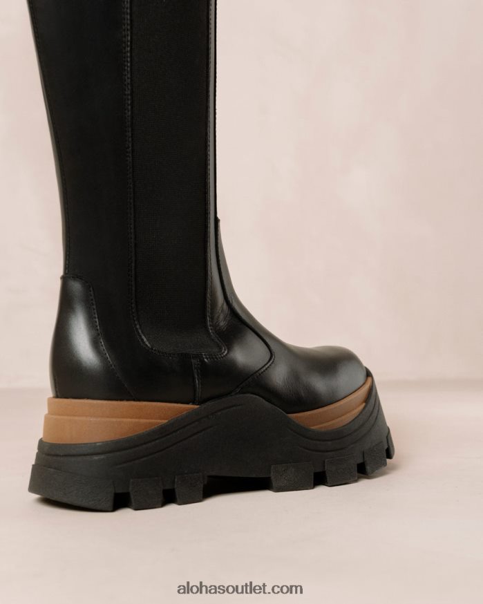 mulheres roxie nutty - bota preta de couro Alohas 4P88ZX553 preto noz