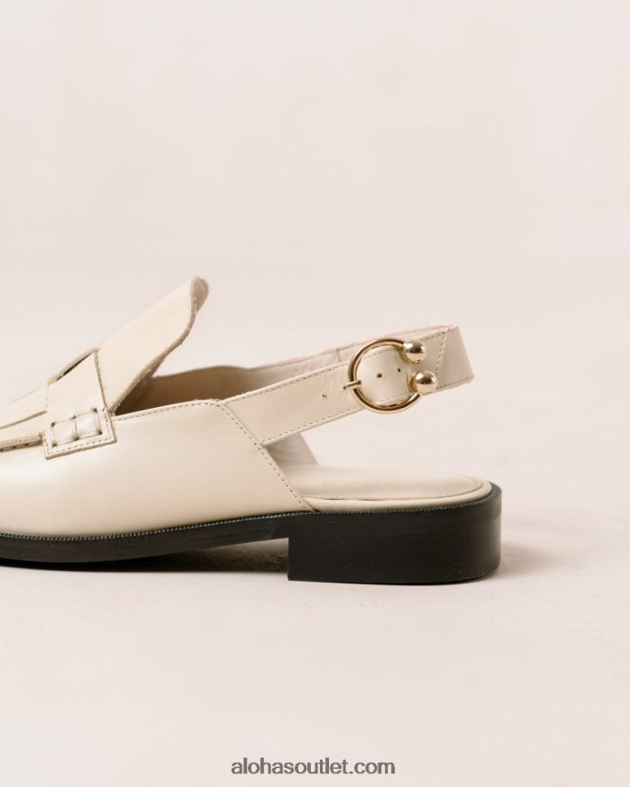 mulheres abe trançado - mocassins de couro branco Alohas 4P88ZX308 creme