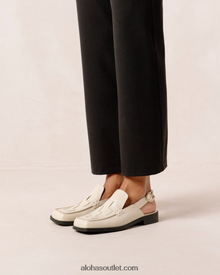mulheres abe trançado - mocassins de couro branco Alohas 4P88ZX308 creme