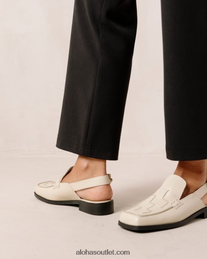 mulheres abe trançado - mocassins de couro branco Alohas 4P88ZX308 creme