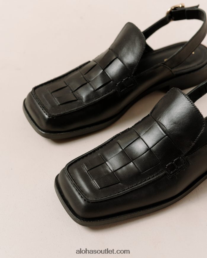 mulheres abe trançado - mocassins de couro preto Alohas 4P88ZX307 preto