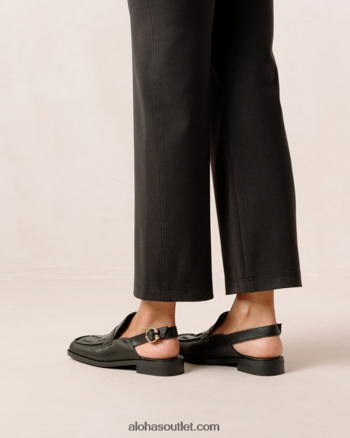 mulheres abe trançado - mocassins de couro preto Alohas 4P88ZX307 preto