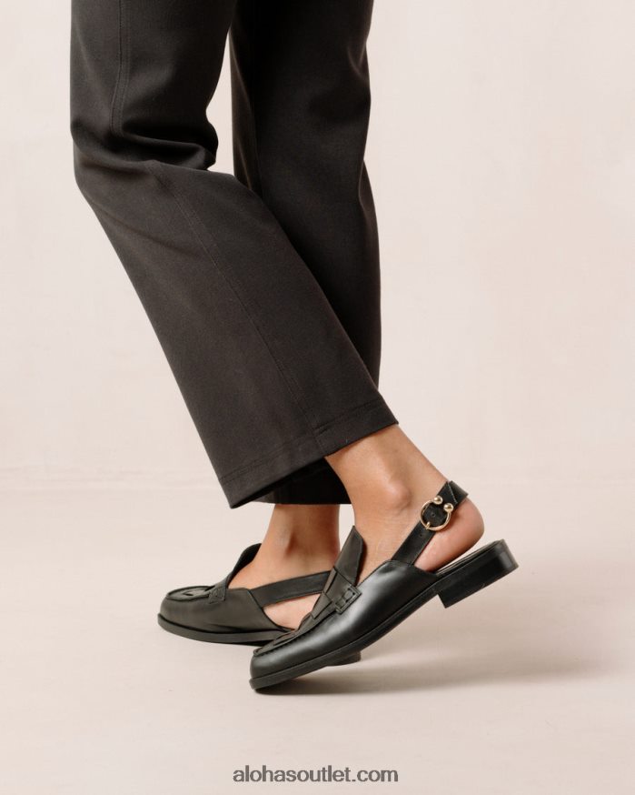mulheres abe trançado - mocassins de couro preto Alohas 4P88ZX307 preto