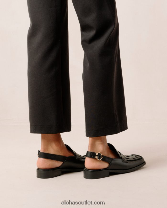 mulheres abe trançado - mocassins de couro preto Alohas 4P88ZX307 preto