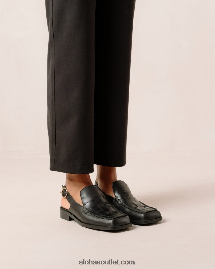 mulheres abe trançado - mocassins de couro preto Alohas 4P88ZX307 preto