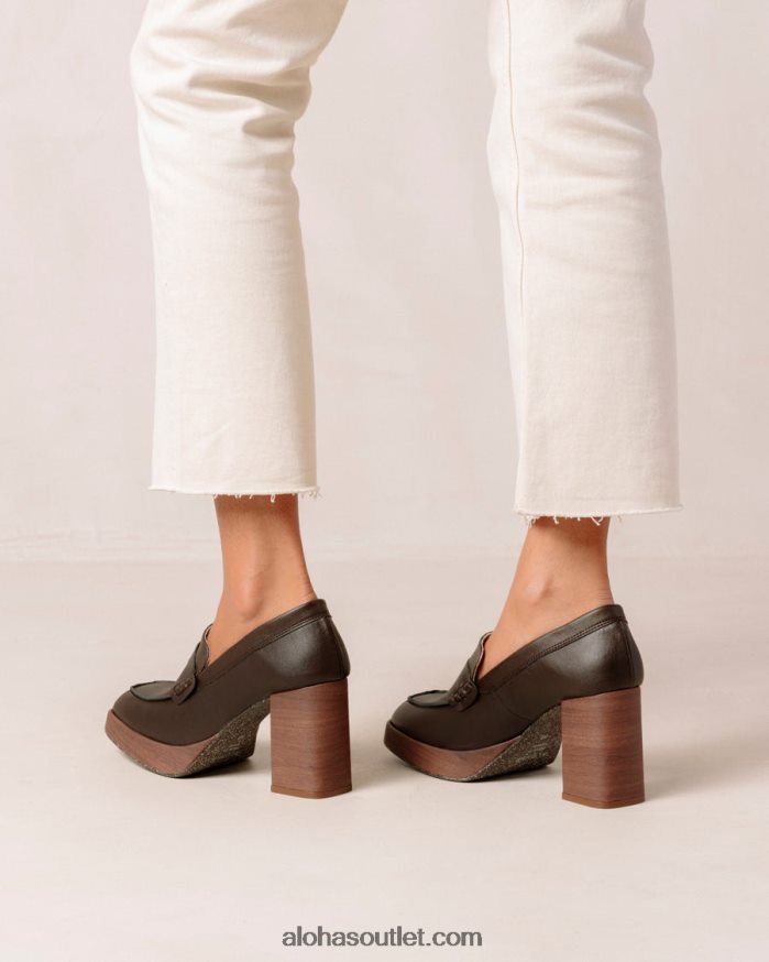 mulheres busy - mocassim marrom de couro vegano Alohas 4P88ZX390 milho café marrom