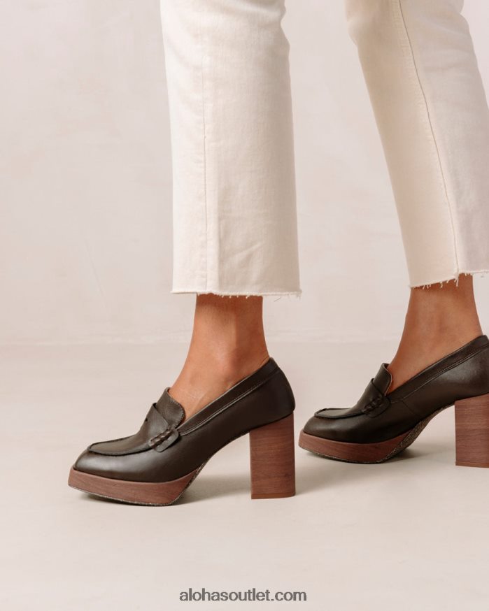 mulheres busy - mocassim marrom de couro vegano Alohas 4P88ZX390 milho café marrom
