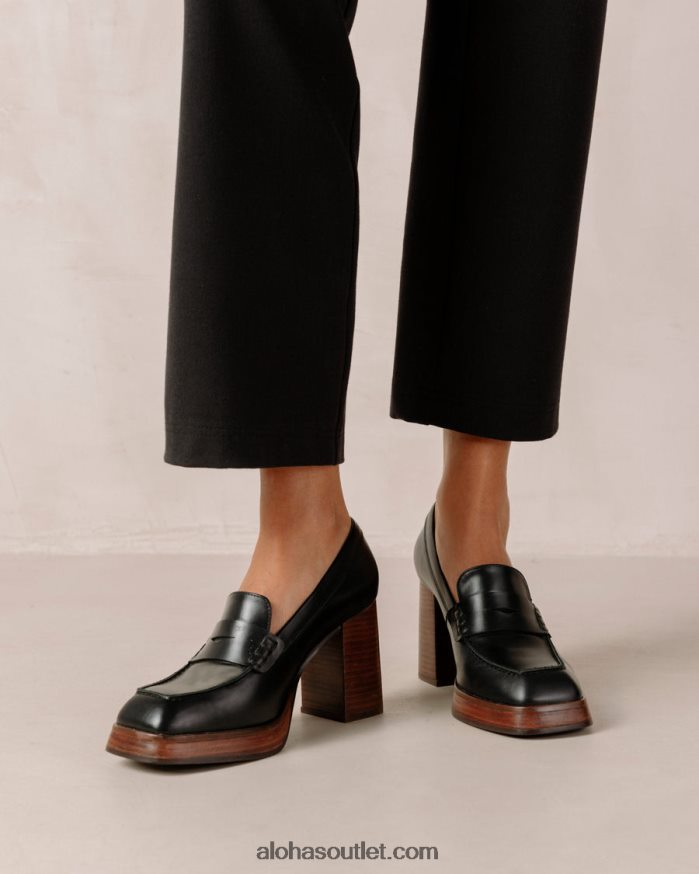 mulheres busy - mocassins de couro preto Alohas 4P88ZX389 preto