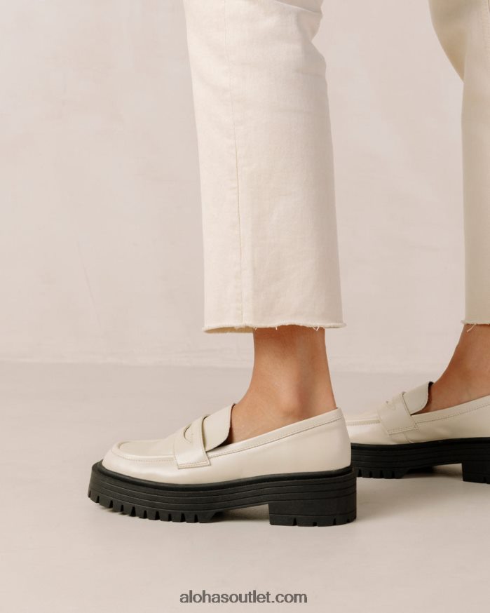 mulheres mask - mocassim branco de couro vegano Alohas 4P88ZX142 branco quente