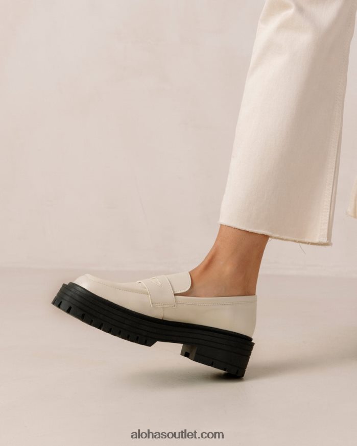 mulheres mask - mocassim branco de couro vegano Alohas 4P88ZX142 branco quente