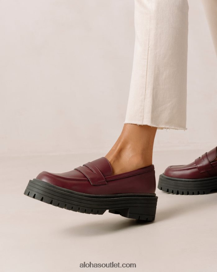 mulheres mask - mocassins roxos de couro vegano Alohas 4P88ZX140 beterraba
