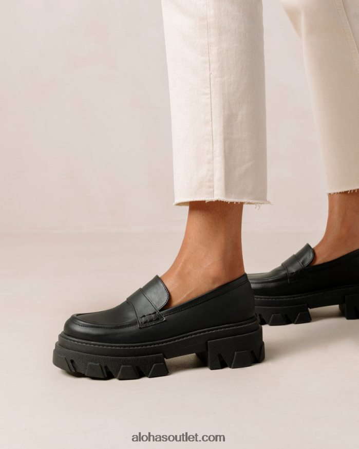 mulheres mocassim trailblazer corn - preto de couro vegano Alohas 4P88ZX24 milho preto