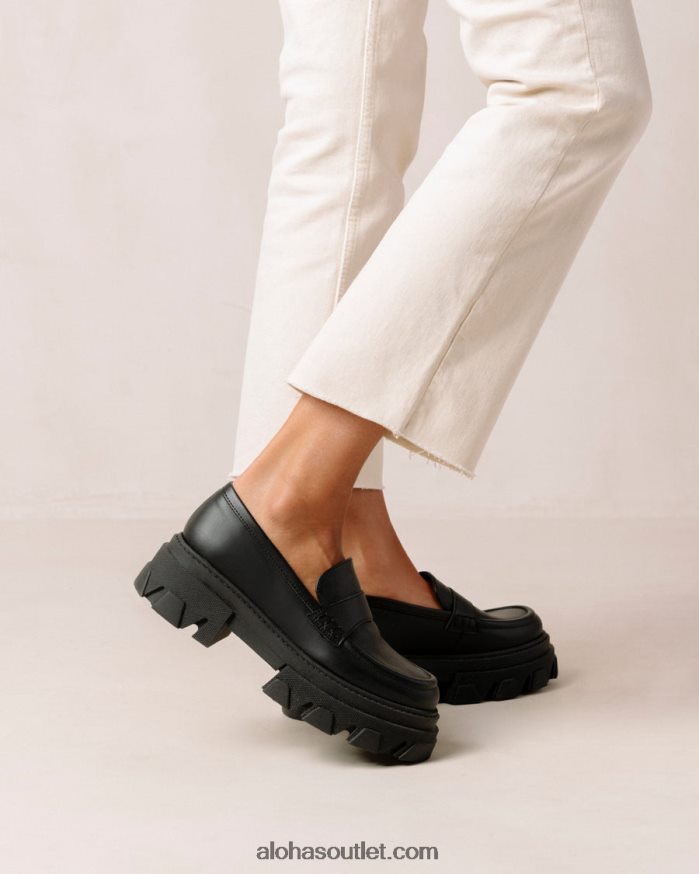 mulheres mocassim trailblazer corn - preto de couro vegano Alohas 4P88ZX24 milho preto
