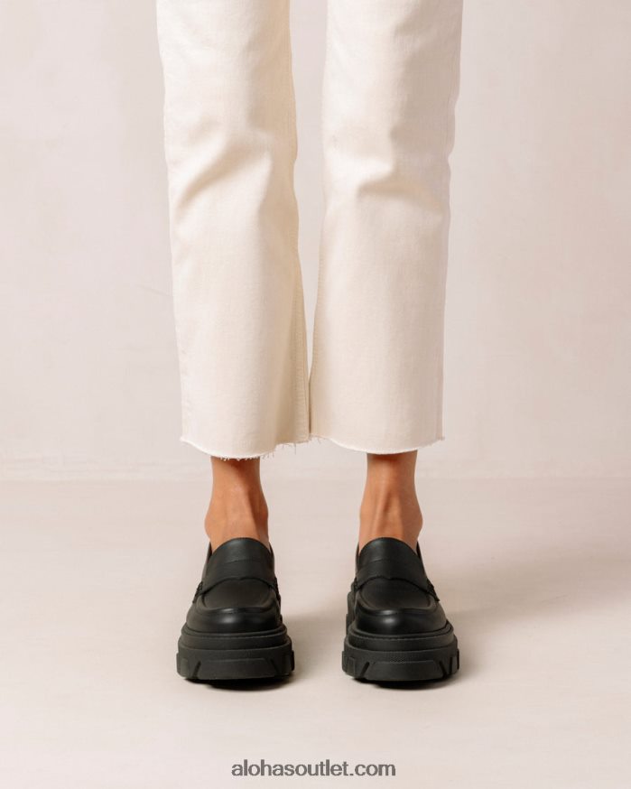 mulheres mocassim trailblazer corn - preto de couro vegano Alohas 4P88ZX24 milho preto