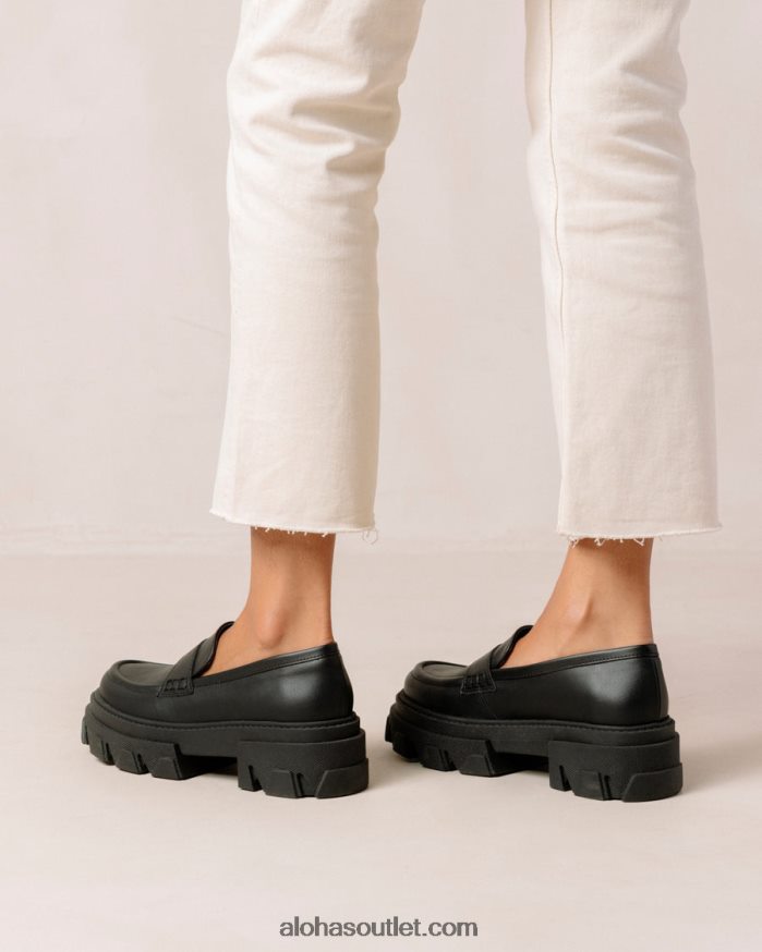 mulheres mocassim trailblazer corn - preto de couro vegano Alohas 4P88ZX24 milho preto