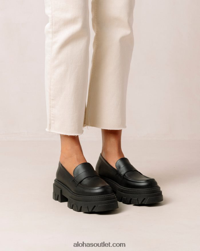 mulheres mocassim trailblazer corn - preto de couro vegano Alohas 4P88ZX24 milho preto