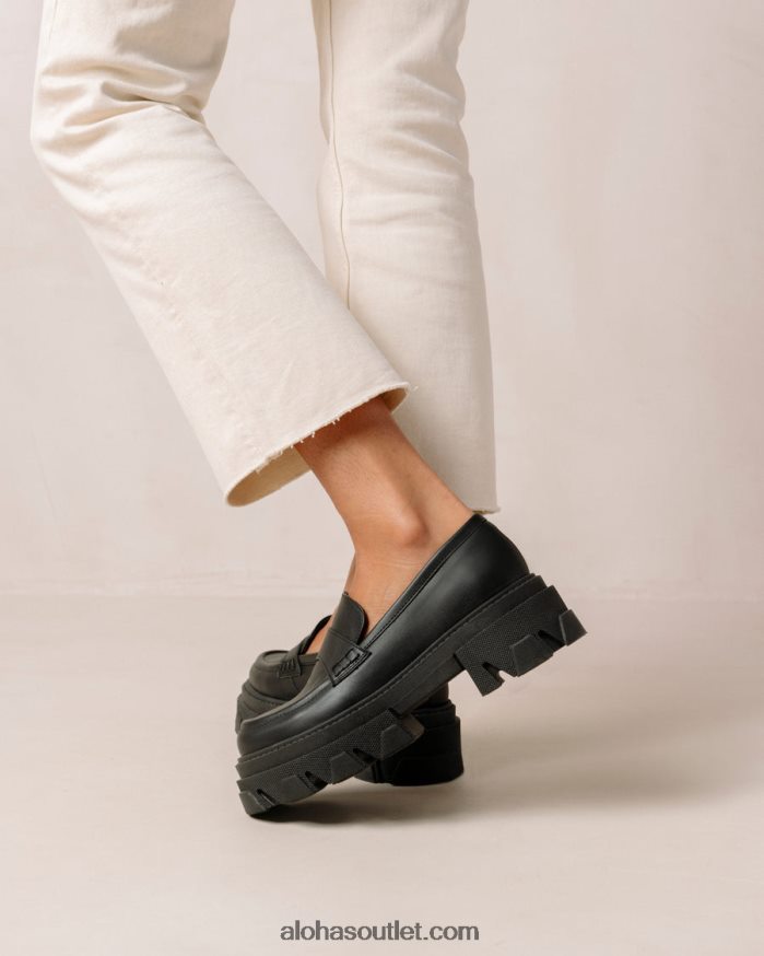 mulheres mocassim trailblazer corn - preto de couro vegano Alohas 4P88ZX24 milho preto