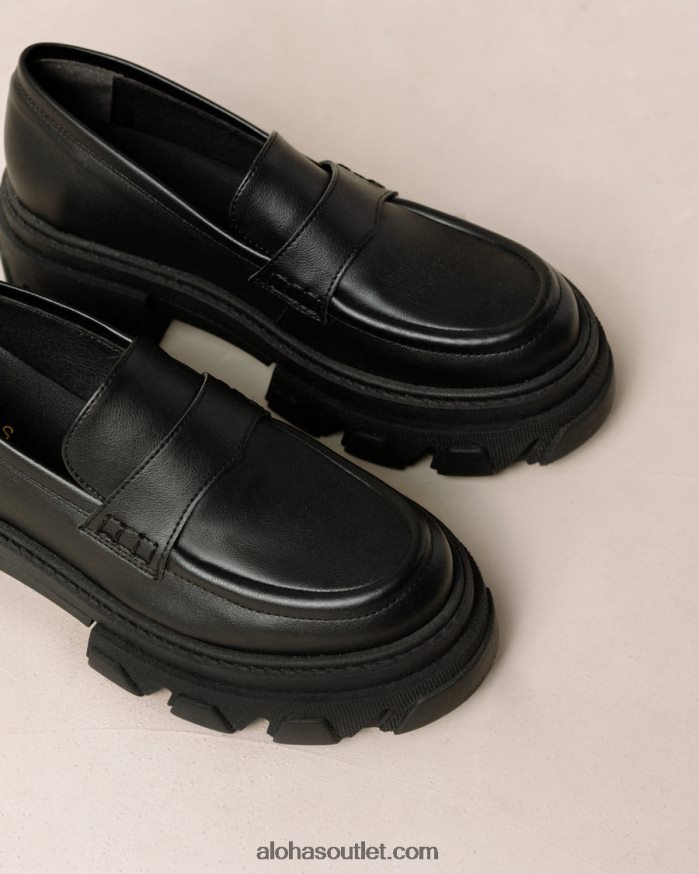 mulheres mocassim trailblazer corn - preto de couro vegano Alohas 4P88ZX24 milho preto