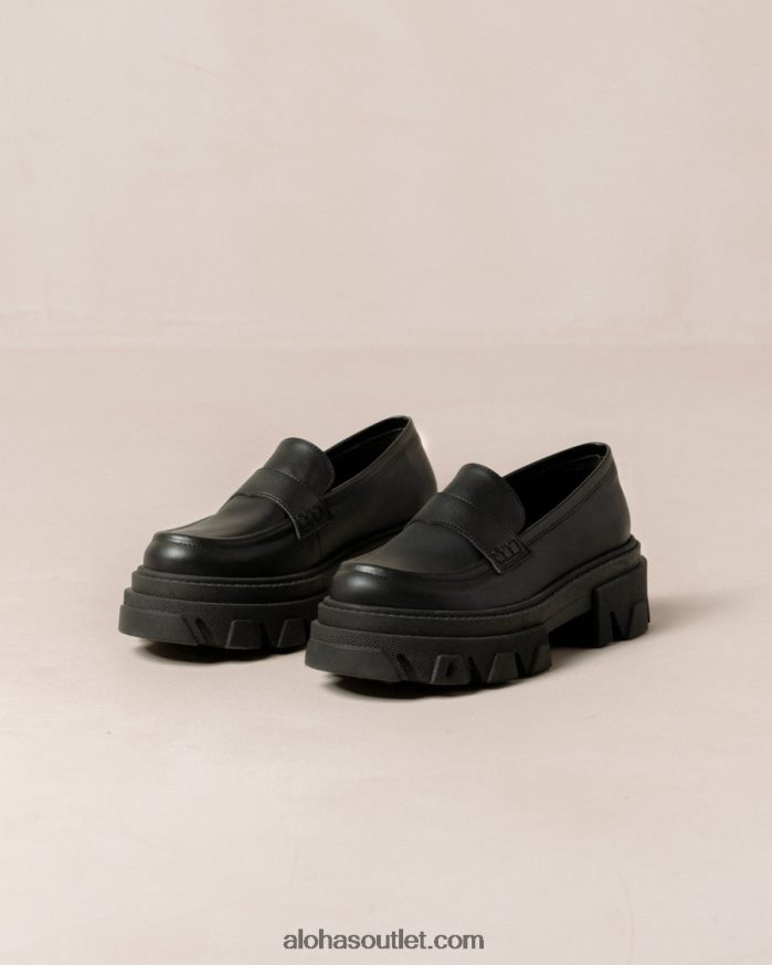 mulheres mocassim trailblazer corn - preto de couro vegano Alohas 4P88ZX24 milho preto