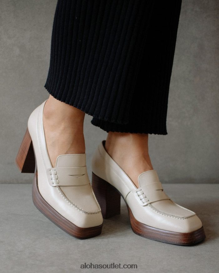 mulheres ocupado - mocassins de couro branco Alohas 4P88ZX391 marfim