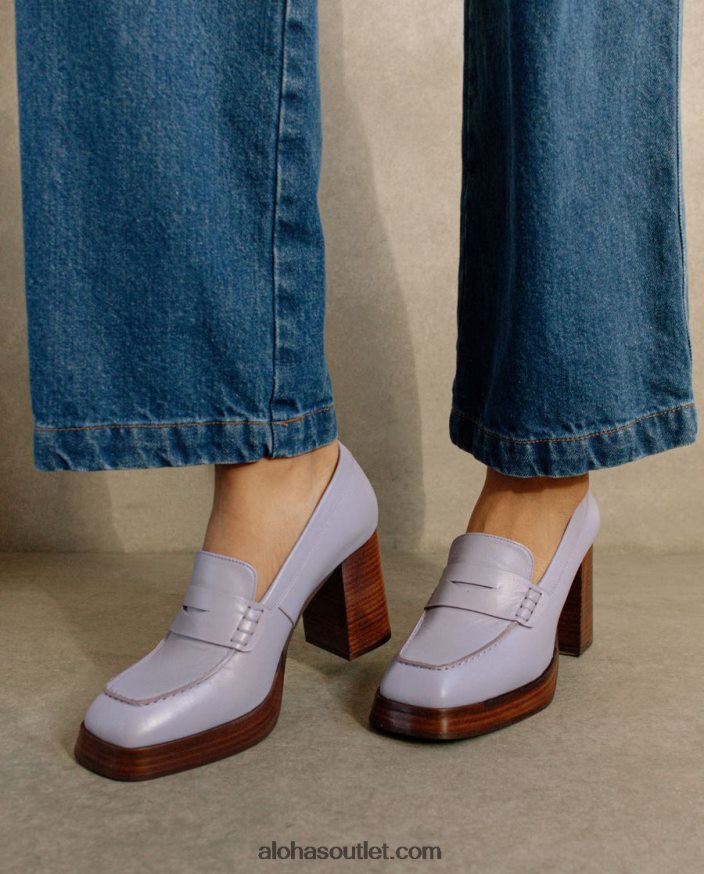 mulheres ocupado - mocassins de couro roxo Alohas 4P88ZX392 lilás