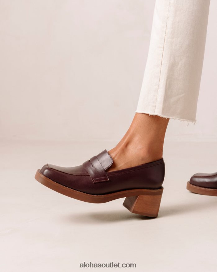 mulheres roxanne - mocassim de couro vermelho Alohas 4P88ZX6 vinho borgonha