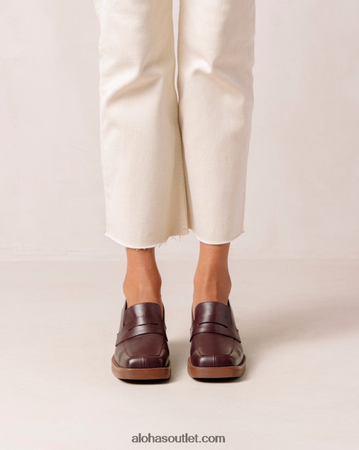 mulheres roxanne - mocassim de couro vermelho Alohas 4P88ZX6 vinho borgonha