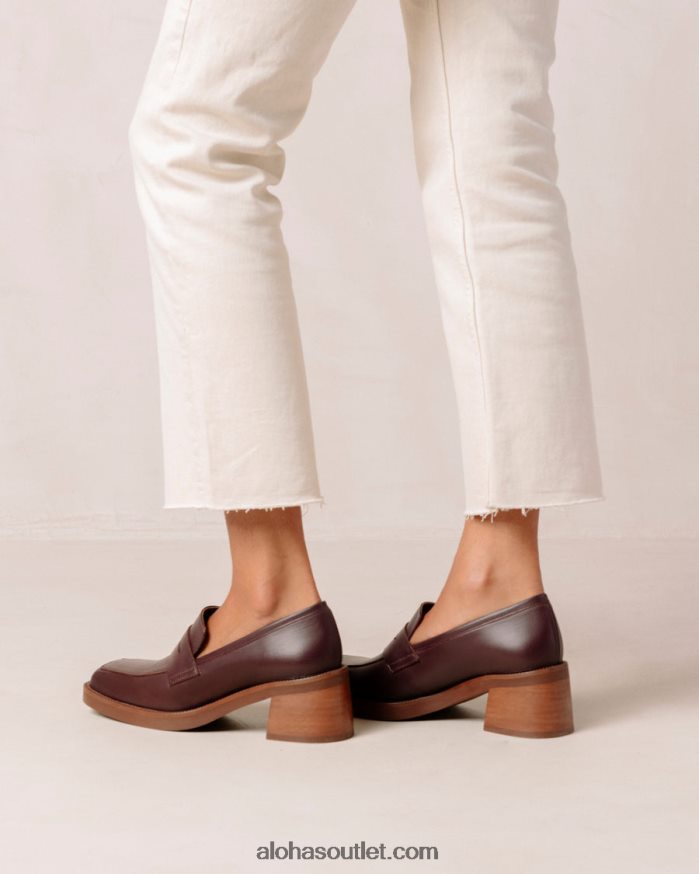 mulheres roxanne - mocassim de couro vermelho Alohas 4P88ZX6 vinho borgonha