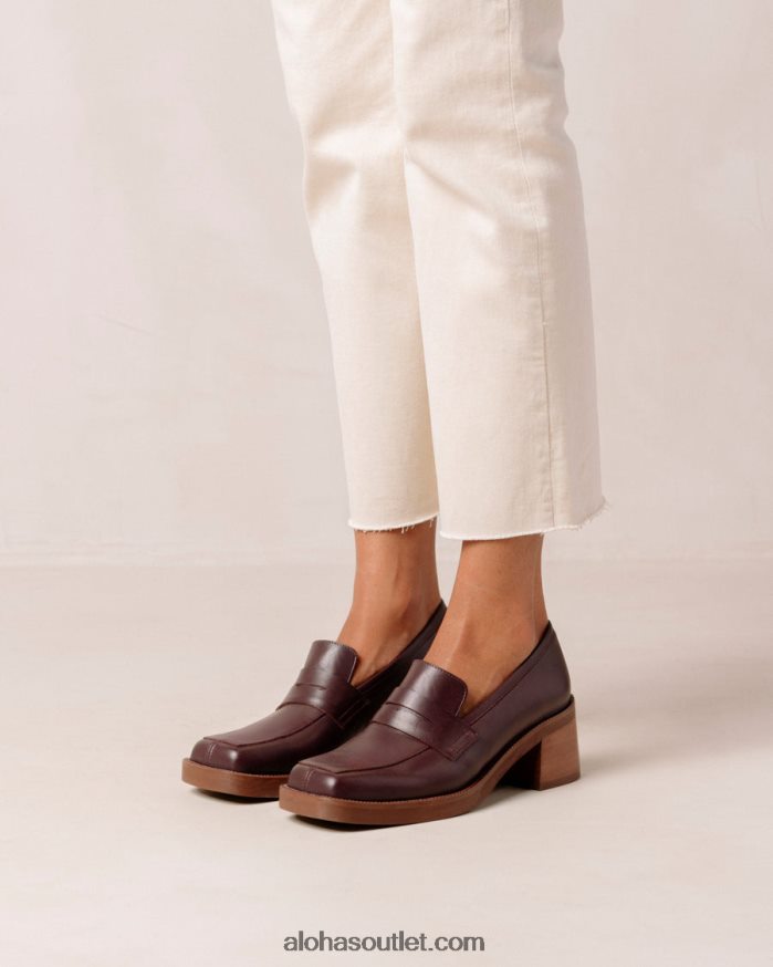 mulheres roxanne - mocassim de couro vermelho Alohas 4P88ZX6 vinho borgonha