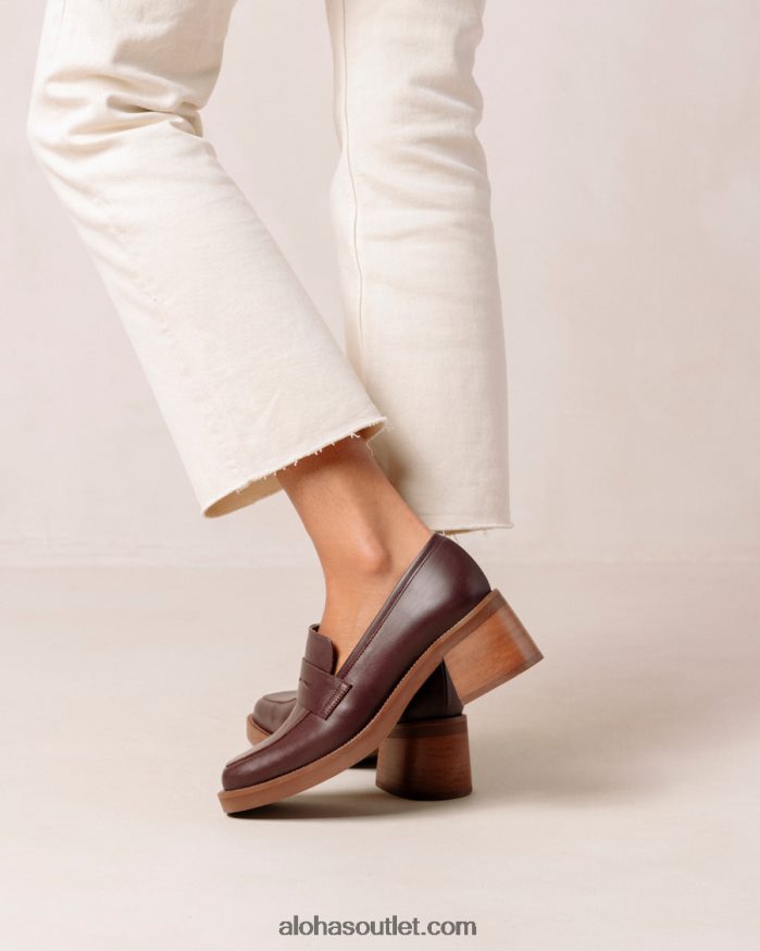 mulheres roxanne - mocassim de couro vermelho Alohas 4P88ZX6 vinho borgonha