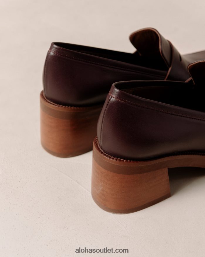 mulheres roxanne - mocassim de couro vermelho Alohas 4P88ZX6 vinho borgonha
