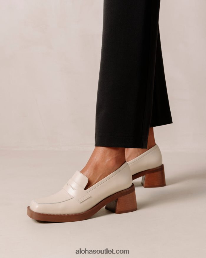 mulheres roxanne - mocassins de couro branco Alohas 4P88ZX5 creme