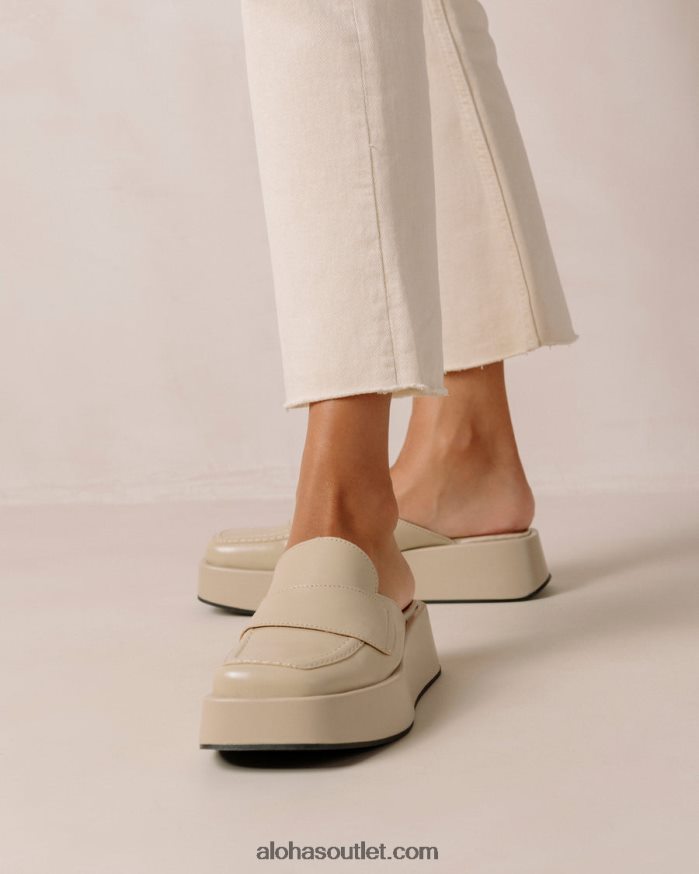 mulheres têmpera - mocassim de couro vegano bege Alohas 4P88ZX312 tahini bege