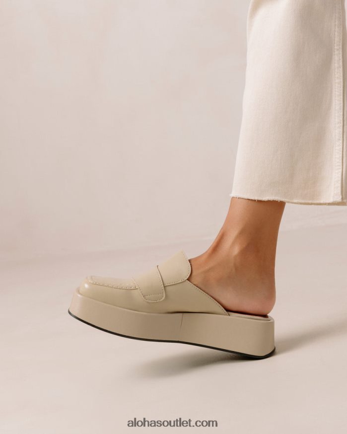 mulheres têmpera - mocassim de couro vegano bege Alohas 4P88ZX312 tahini bege