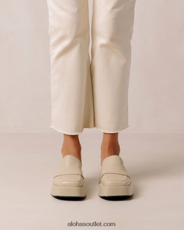 mulheres têmpera - mocassim de couro vegano bege Alohas 4P88ZX312 tahini bege