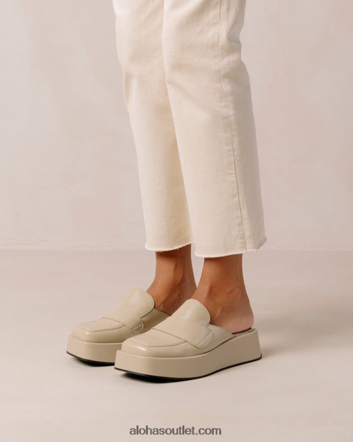 mulheres têmpera - mocassim de couro vegano bege Alohas 4P88ZX312 tahini bege