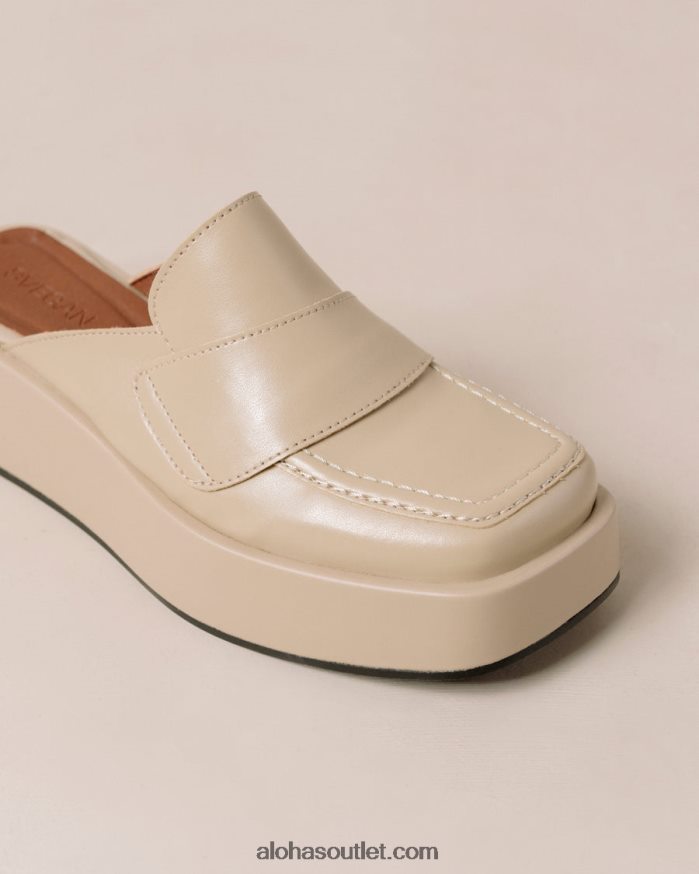 mulheres têmpera - mocassim de couro vegano bege Alohas 4P88ZX312 tahini bege