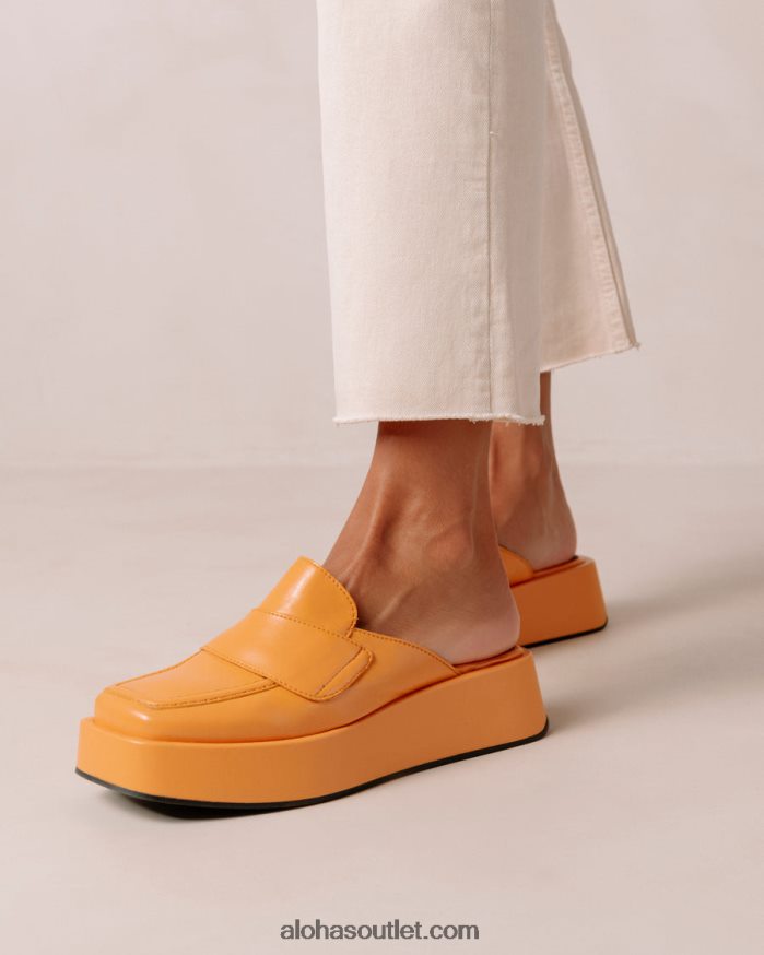 mulheres têmpera - mocassim de couro vegano laranja Alohas 4P88ZX314 laranja picante