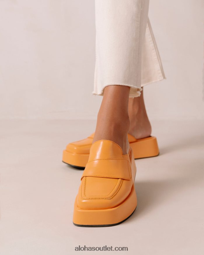 mulheres têmpera - mocassim de couro vegano laranja Alohas 4P88ZX314 laranja picante