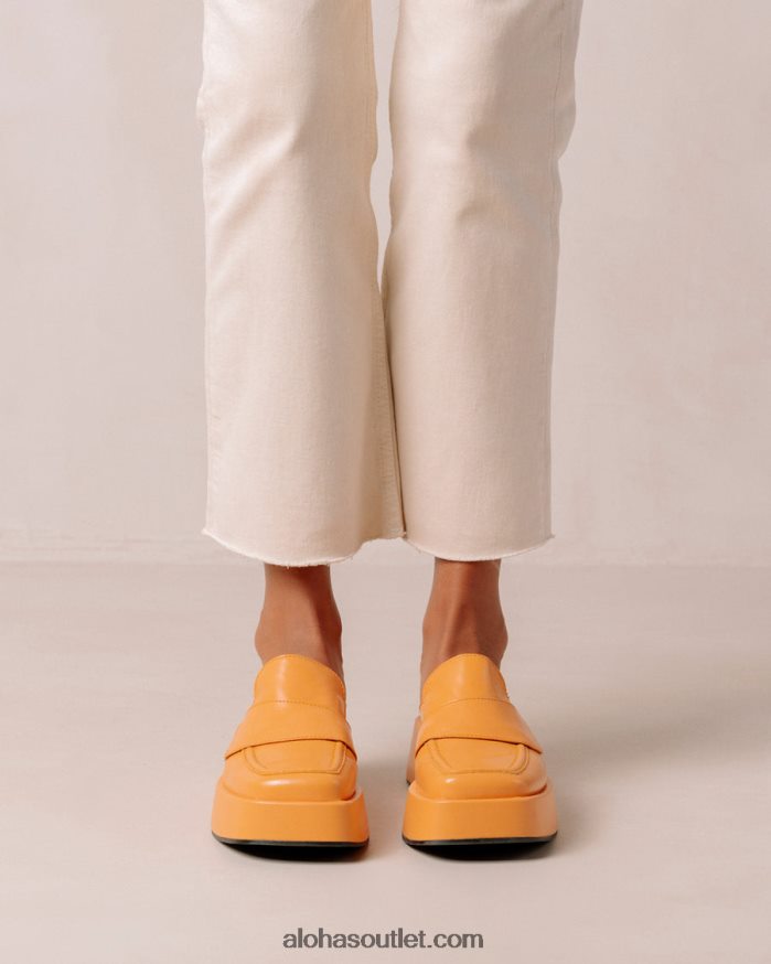 mulheres têmpera - mocassim de couro vegano laranja Alohas 4P88ZX314 laranja picante