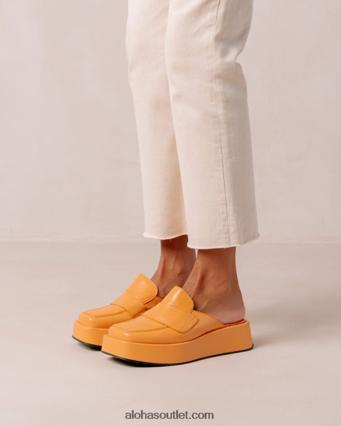 mulheres têmpera - mocassim de couro vegano laranja Alohas 4P88ZX314 laranja picante