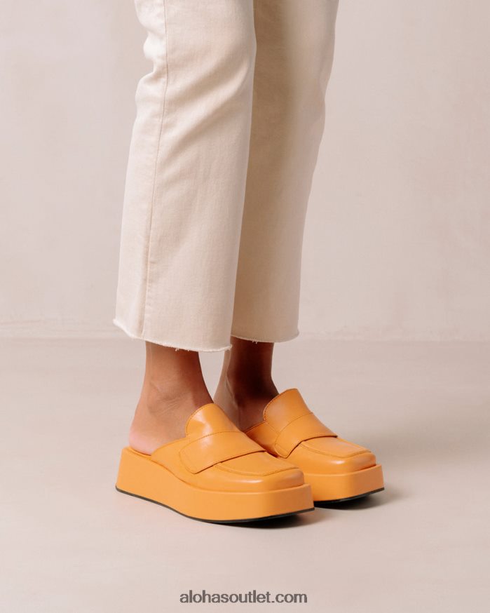 mulheres têmpera - mocassim de couro vegano laranja Alohas 4P88ZX314 laranja picante