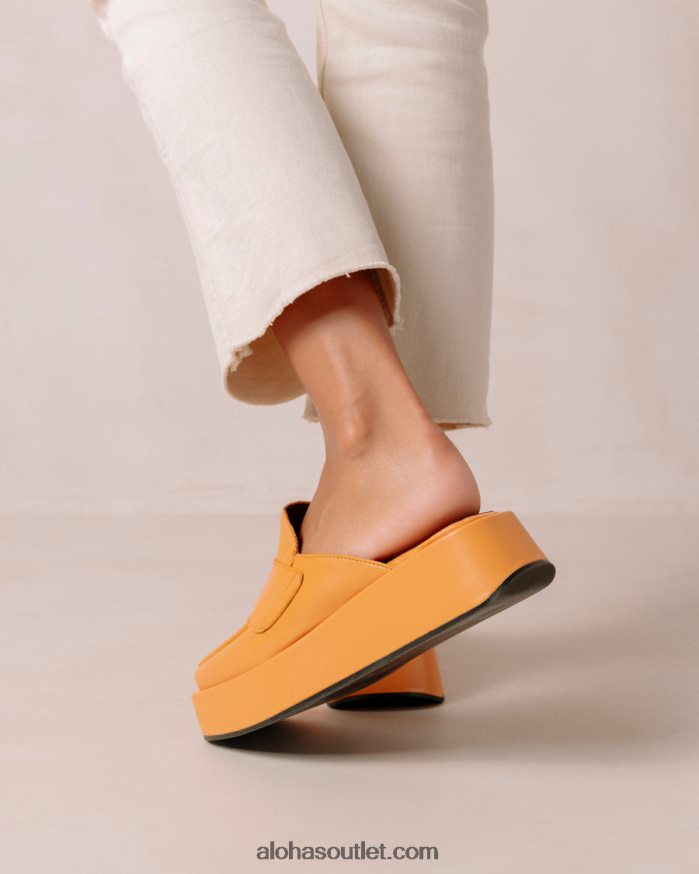 mulheres têmpera - mocassim de couro vegano laranja Alohas 4P88ZX314 laranja picante
