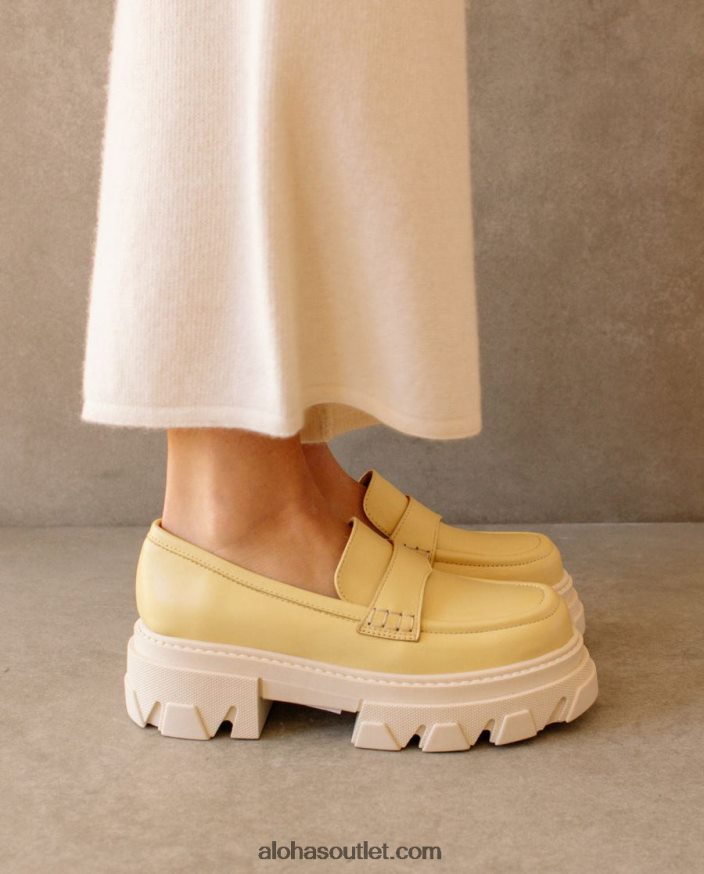 mulheres trailblazer - mocassim de couro amarelo Alohas 4P88ZX33 amarelo suave