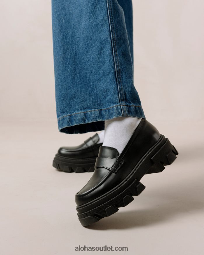 mulheres trailblazer - mocassim de couro preto Alohas 4P88ZX28 preto