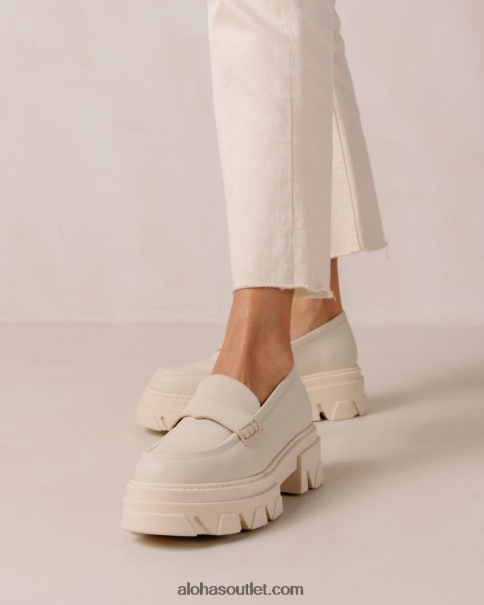 mulheres trailblazer - mocassins de couro creme Alohas 4P88ZX25 marfim