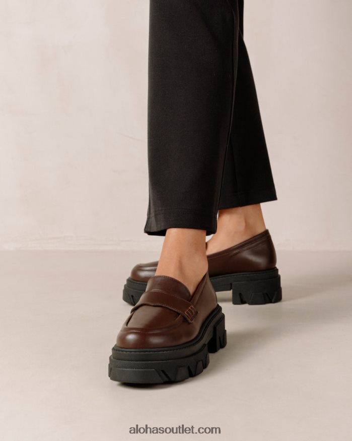 mulheres trailblazer - mocassins de couro marrom escuro Alohas 4P88ZX27 marrom café