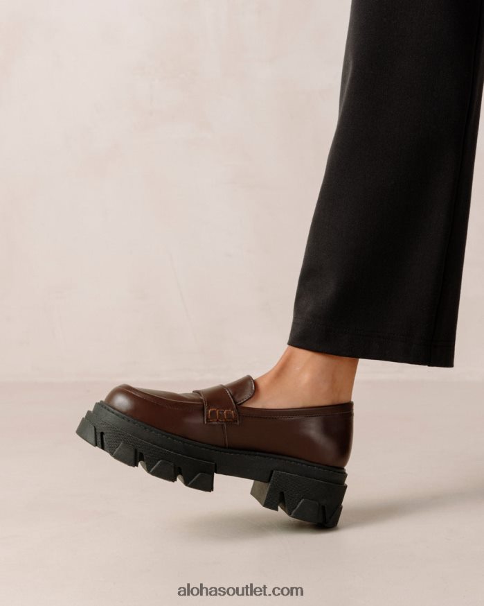 mulheres trailblazer - mocassins de couro marrom escuro Alohas 4P88ZX27 marrom café