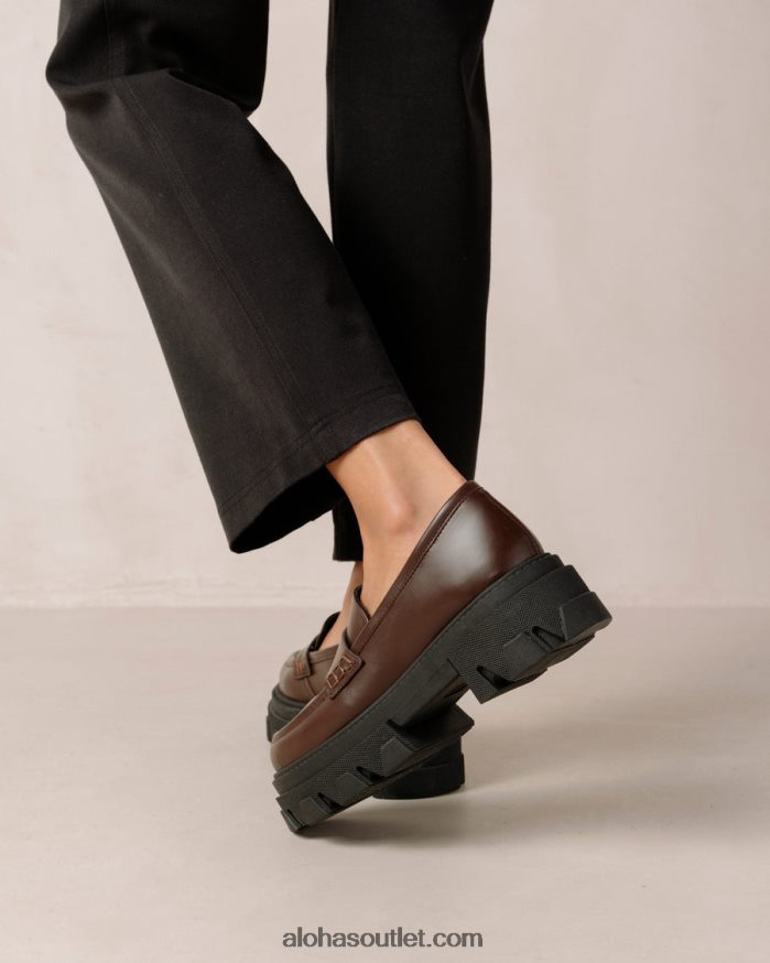 mulheres trailblazer - mocassins de couro marrom escuro Alohas 4P88ZX27 marrom café