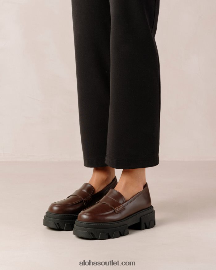 mulheres trailblazer - mocassins de couro marrom escuro Alohas 4P88ZX27 marrom café